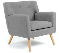 IDMarket Fauteuil scandinave LIV en tissu gris chiné