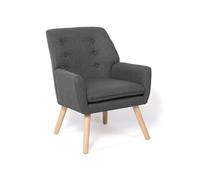 Fauteuil scandinave NAT en tissu gris anthracite