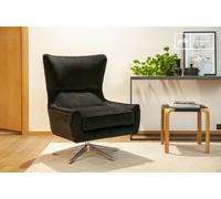 Fauteuil Scandinave rotatif en velours anthracite Balmat