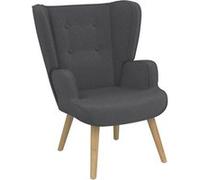 IDMARKET Fauteuil scandinave SVEN grand confort en tissu gris anthracite