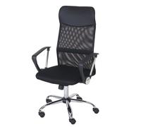 Mendler Fauteuil de bureau Oslo – Ergonomique, simili-cuir et filet – Noir