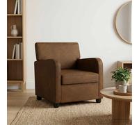 Fauteuil Simili daim de salon en tissu rembourré avec accoudoirs chambre vidaXL