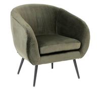 Fauteuil Solaro velours vert kaki - Atmosphera Créateur d'intérieur