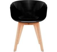 Fauteuil Style Scandinave Avec Pieds En Bois De Hêtre - Spirit - Noir Noir