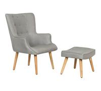 Fauteuil style scandinave en tissu [ ]Odense[ ] - 1 place - Gris clair