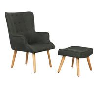 Fauteuil style scandinave tissu [ ]Odense[ ] - 1 place - Gris foncé