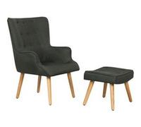 Fauteuil style scandinave tissu [ ]Odense[ ] - 1 place - Gris foncé
