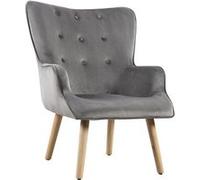 Fauteuil style scandinave velours Odense - 73 x 81 x 92.5 cm - 1 place - Gris