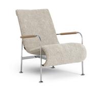 Fauteuil Suédois Serpentine Chrome/ Peau de Mouton Clair de lune/Nature 8800