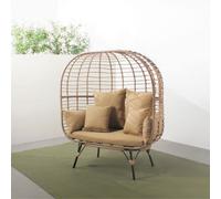 Fauteuil Sur Pied 2 Place En Résine Effet Rotin Jane Marron