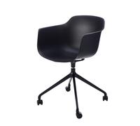 Fauteuil sur roulettes Alba assise/piétement noir 57x82x54 cm