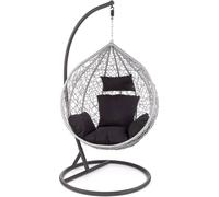 Fauteuil suspendu 106x195x112 cm fauteuil pour salon gris/noir