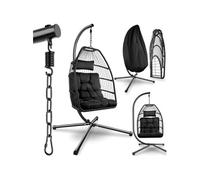 Fauteuil suspendu Ariane avec structure et coussin 160kg - noir