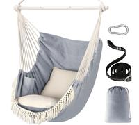 Fauteuil suspendu avec coussin et profil antidérapant, idéal pour une utilisation intérieure et extérieure