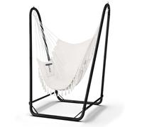 Fauteuil suspendu avec structure noire, capacité de charge de 160 kg, pour intérieur et extérieur