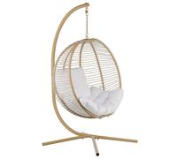 Fauteuil Suspendu avec Support Beige Résistant aux UV pour Intérieur Extérieur
