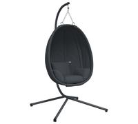 Fauteuil suspendu avec support en tissu anthracite et acier
