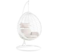 Fauteuil Suspendu Balançoire pour Extérieur et Intérieur en Rotin Blanc Design Ultra Moderne et Conception Solide pour Salon ou Jardin Beliani