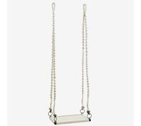 Fauteuil suspendu blanc cassé en coton et en jute