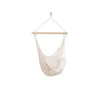 IDMarket - Fauteuil suspendu bohème design macramé 2 coussins écru