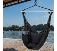Fauteuil Suspendu Chaise de Jardin Extérieur Hamac à Avec Coussin Gris