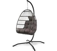 Fauteuil suspendu Cocoon en fer forgé gris, pour l'intérieur et l'extérieur, terrasse, chambre d'enfant, lecture, capacité de charge de 150 kg