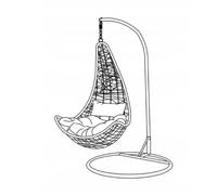Fauteuil suspendu d'extérieur en forme de cocon, avec coussins, de la marque GRILL&GARDEN, au style moderne et à la construction robuste