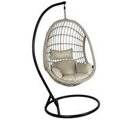 Fauteuil suspendu d'extérieur, modèle cocon, rond, avec coussins, de la marque BDMU Grill&Garden, robuste