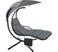 Fauteuil suspendu Elaria avec pare-soleil et poche latérale - gris