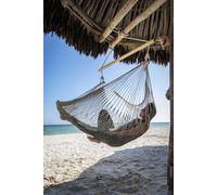 MacaMex Fauteuil suspendu en filet mexicain nature blanc coton Chaise suspendue