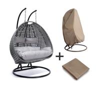 HOME DELUXE - Fauteuil suspendu en polypropylène TWIN Grey - complet