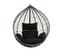 Fauteuil suspendu en polyrotin HOME DELUXE CIELO - noir (panier uniquement, sans coussins ni structure)