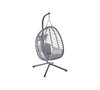 Concept Usine Fauteuil suspendu Lima en résine effet rotin gris