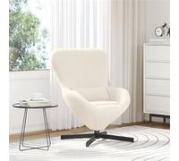 Fauteuil suspendu en tissu velouté crème