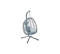 Fauteuil Suspendu Gris En Résine Effet Rotin Lima Gris