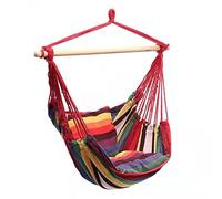 Fauteuil Suspendu, Hamac Suspendu en Toile Pliable Confortable, Chaise Hamac Design à Rayures, Fauteuil Suspendu Exterieur Intérieur pour Jardin, Chambre, Salon