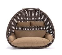 HOME DELUXE - Fauteuil suspendu TWIN - Marron, panier uniquement - coussins d'assise et de dossier inclus I Fauteuil suspendu en polyrotin Balançoire de jardin Panier suspendu