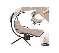 Fauteuil suspendu Elaria avec pare-soleil et poche latérale - beige