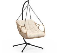 Fauteuil Suspendu Relax Loa Ajouré Effet Rotin Avec Coussin Écru