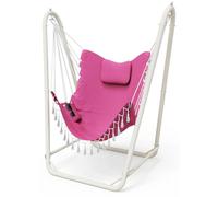 Fauteuil suspendu robuste, idéal pour l'intérieur et l'extérieur, de couleur rose, avec une capacité de charge de 160 kg