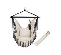 Fauteuil - TECTAKE - Siège MALIKA au style bohème avec compartiment, capacité de charge de 150 kg, 100 x 150 x 150 cm - Beige