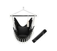Fauteuil - TECTAKE - Siège MALIKA au style bohème avec compartiment, capacité de charge de 150 kg, 100 x 150 x 150 cm - Noir