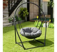 Fauteuil suspendu Vigevee avec structure et coussin, balançoire suspendue, fauteuil suspendu jusqu'à 150 kg, pour intérieur et extérieur, avec coussin. Panier suspendu, structure en acier et coussin d
