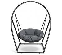 Fauteuil suspendu Vigevee avec structure et coussins - Fauteuil suspendu réglable en hauteur - Balancelle suspendue pour l'extérieur et l'intérieur - Fauteuil suspendu en osier jusqu'à 150 kg - Balanc