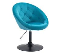 Fauteuil SVITA HAVANNA fauteuil lounge fauteuil club tabouret de bar fauteuil pivotant style rétro bleu pétrole/noir
