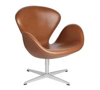 Fauteuil Swan™ cuir satin polished aluminium base