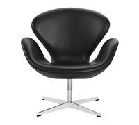 Fauteuil Swan™ cuir satin polished aluminium base