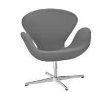 Fauteuil Swan™ étoffe satin polished aluminium base