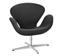Fauteuil Swan™ étoffe satin polished aluminium base