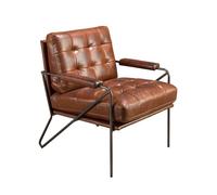 Fauteuil Tapissé en Cuir 1,25 mm Marron Cognac - Design Moderne, Élégant et Fonctionnel - 85 x 90 x 85 cm - 5166 ANGEL CERDA